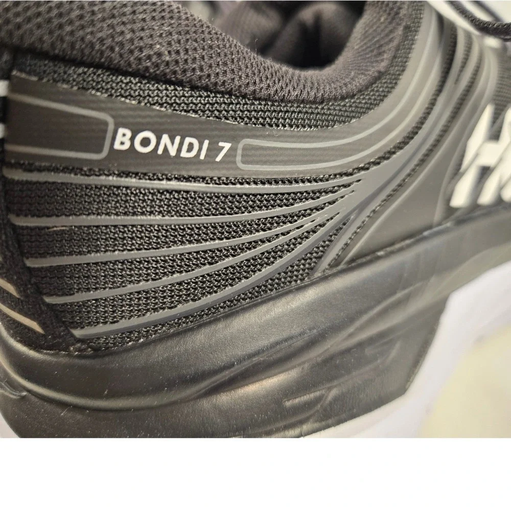 Hoka One One Bondi 7 Black White Running Shoes Womens 9 1110519 BBLC Sneaker - Picture 6 of 11